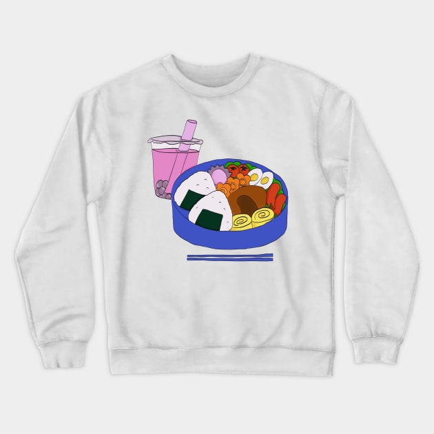 Bento and Bubble Tea Crewneck Sweatshirt by Beni-Shoga-Ink